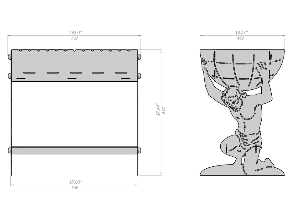 Picture - 10. Atlant fire pit, grill and bbq. DXF files for plasma, laser, CNC. Firepit.