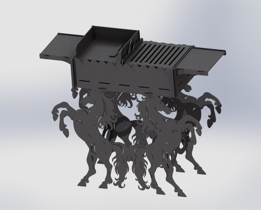 Picture - 1. Horse fire pit, grill and bbq. DXF files for plasma, laser, CNC. Firepit.