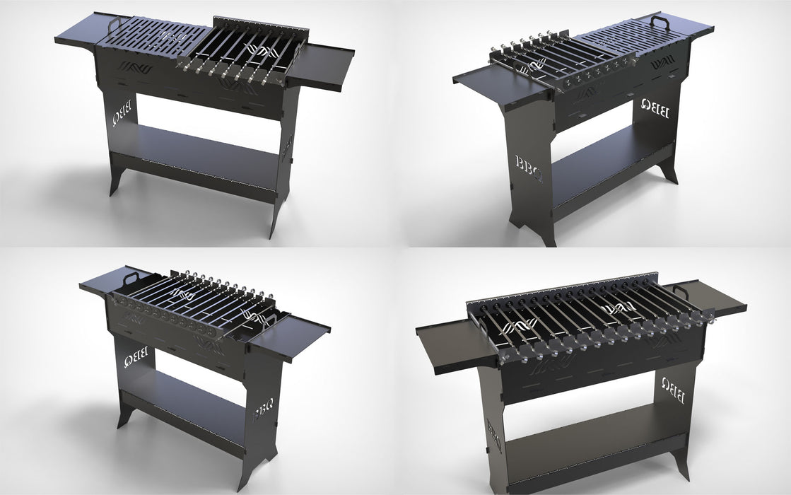 Picture - 2. Automatic skewers barbecue Eco 50. Portable Bbq, Grill for Camping. DXF files for plasma, laser, CNC.