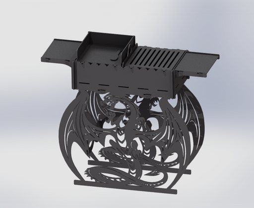 Picture - 1. Dragon fire pit, grill and bbq. DXF files for plasma, laser, CNC. Firepit.