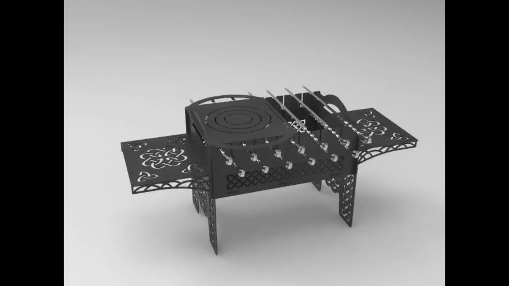 Video - 1. Nordic Fire Pit Grill. Files DXF, SVG for CNC, Plasma, Laser, Waterjet. Brazier. FirePit. Barbecue.