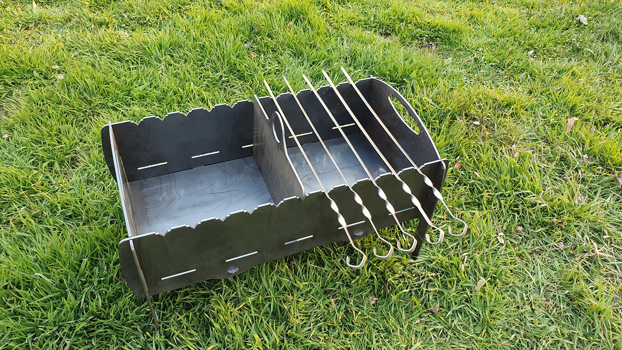 Picture - 5. Collapsible mangal for camping fire pit, grill and bbq. DXF files for plasma, laser, CNC. Firepit.