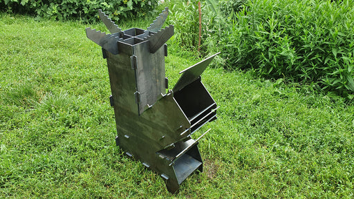 Rocket Stove DXF, SVG files for plasma, laser. Portable Fire Wood Stove, Camping Folding Backpack Campfire Stove Burner, Flat stove. DIY