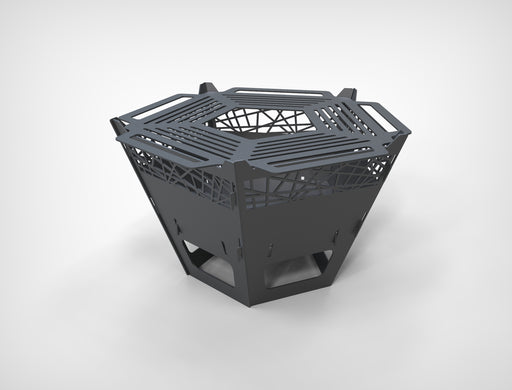 Picture - 2. Pentagon with ornament fire pit, grill and bbq. DXF files for plasma, laser, CNC. Firepit.