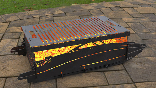 Picture - 2. Motorboat Fire Pit Grill. Files DXF, SVG for CNC, Plasma, Laser, Waterjet. Brazier. FirePit. Barbecue.