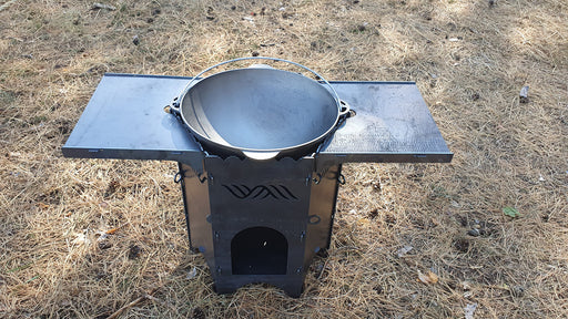 stove cauldron with shelves DIY