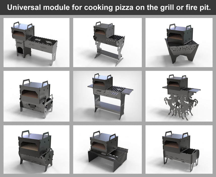 Picture - 6. Module Pizza oven on the brazier, grill or fire pit. DXF files for plasma, laser, CNC. Outdoor pizza.
