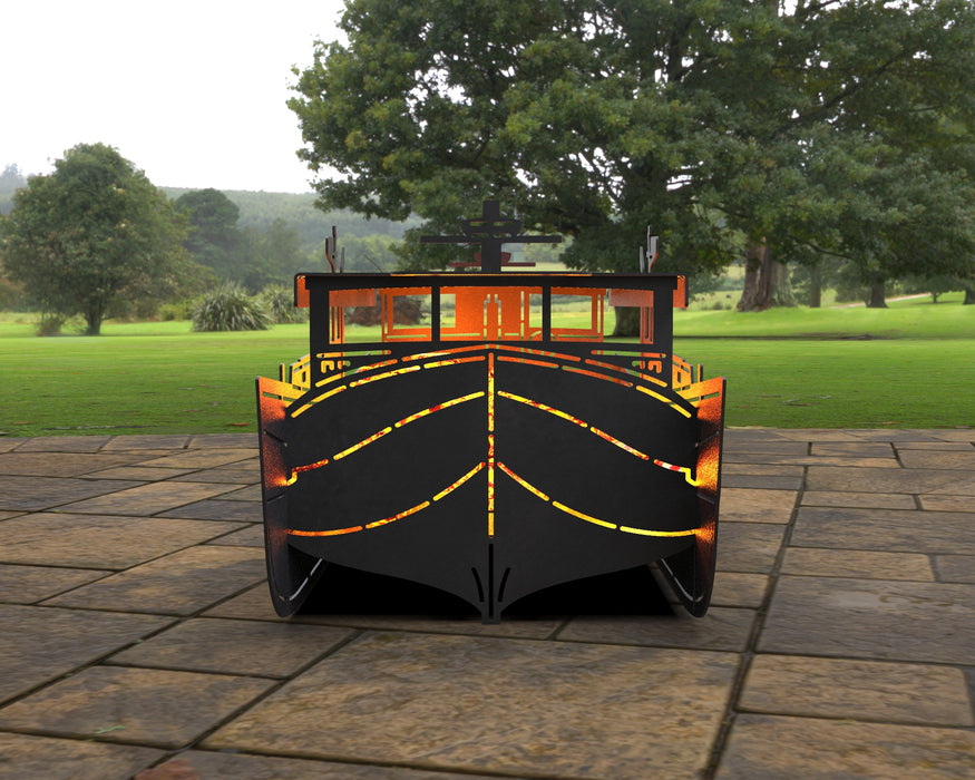 Picture - 3. Boat Fire Pit Grill. Files DXF, SVG for CNC, Plasma, Laser, Waterjet. Brazier. FirePit. Barbecue.