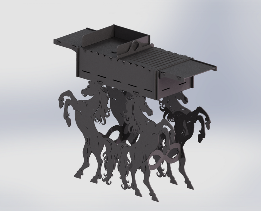 Picture - 3. Horse fire pit, grill and bbq. DXF files for plasma, laser, CNC. Firepit.