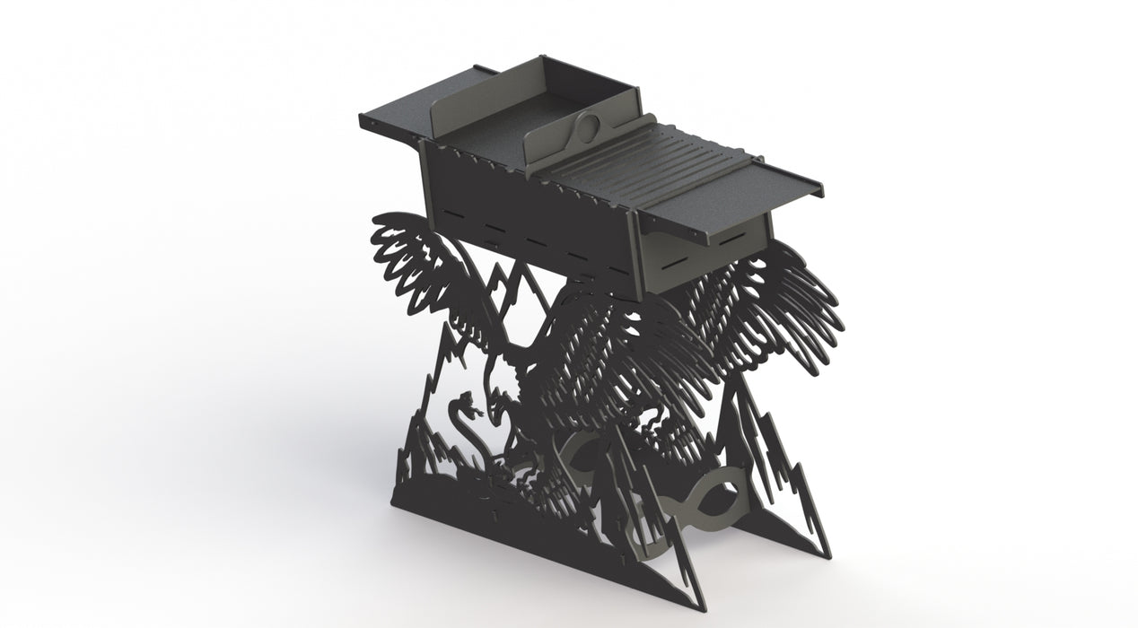 Picture - 3. Eagle fire pit, grill and bbq. DXF files for plasma, laser, CNC. Firepit.