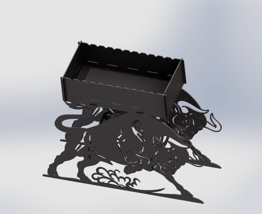 Picture - 4. Bull fire pit, grill and bbq. DXF files for plasma, laser, CNC. Firepit.