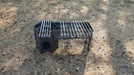 fire wood stove, camping stove, folding stove, outdoor stove with barbecue grill and skewers