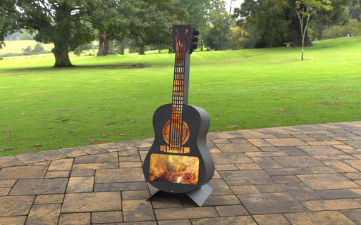 Picture - 7. Guitar classic h62'' Garden Fireplace. FirePit. Metal Art Decoration. Files DXF, SVG for CNC, Plasma, Laser, Waterjet.  
