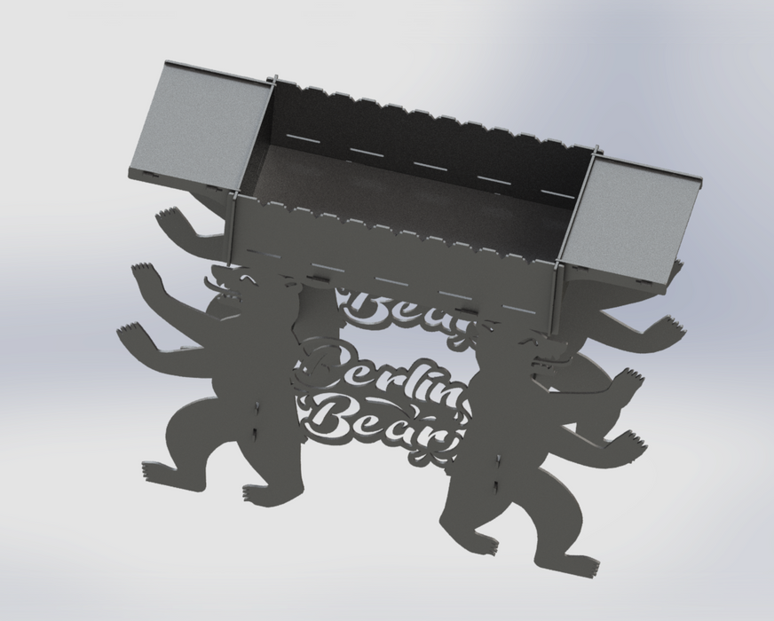 Picture - 3. Berlin Bear fire pit, grill and bbq. DXF files for plasma, laser, CNC. Firepit.