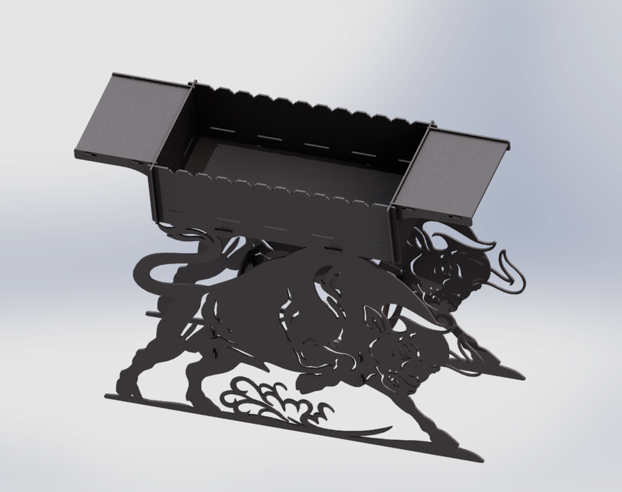 Picture - 5. Bull fire pit, grill and bbq. DXF files for plasma, laser, CNC. Firepit.