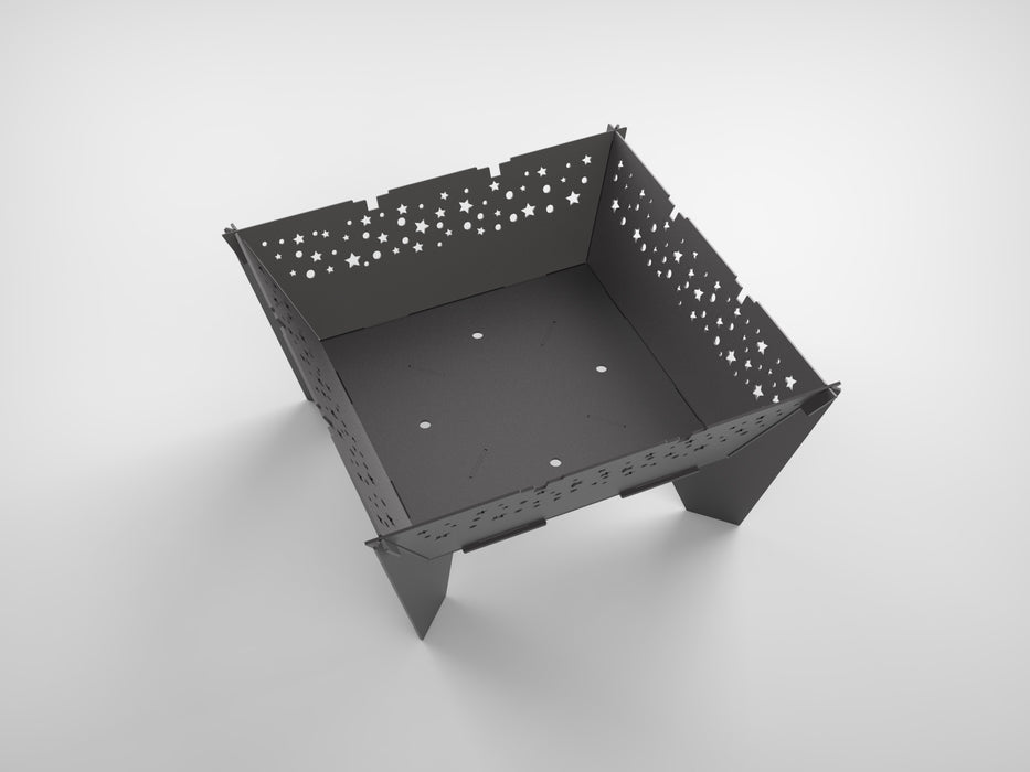 Picture - 6. Square Star 32'' fire pit, grill and bbq. DXF files for plasma, laser, CNC. Firepit.