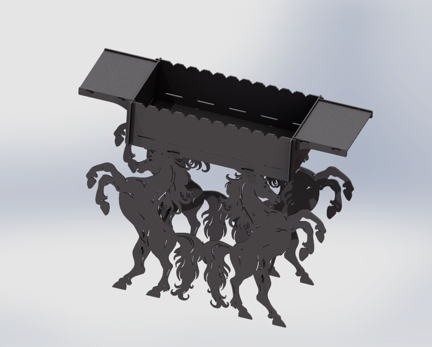 Picture - 5. Horse fire pit, grill and bbq. DXF files for plasma, laser, CNC. Firepit.