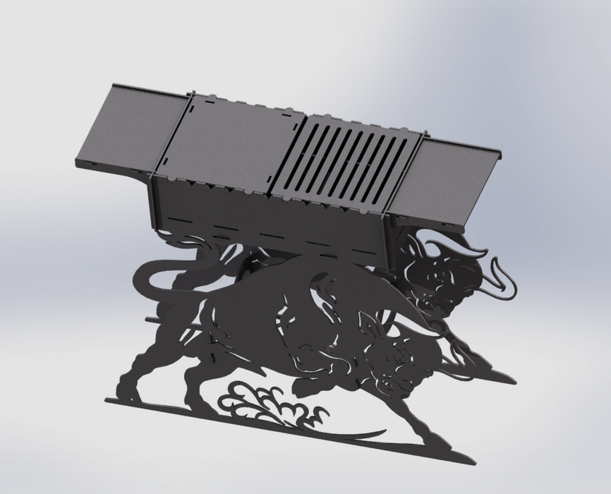 Picture - 6. Bull fire pit, grill and bbq. DXF files for plasma, laser, CNC. Firepit.