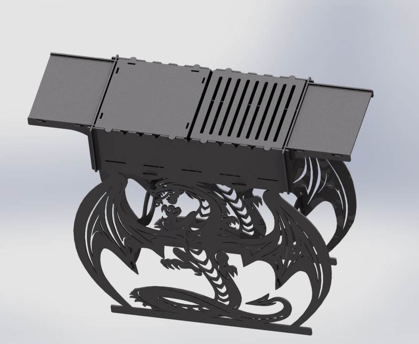 Picture - 6. Dragon fire pit, grill and bbq. DXF files for plasma, laser, CNC. Firepit.