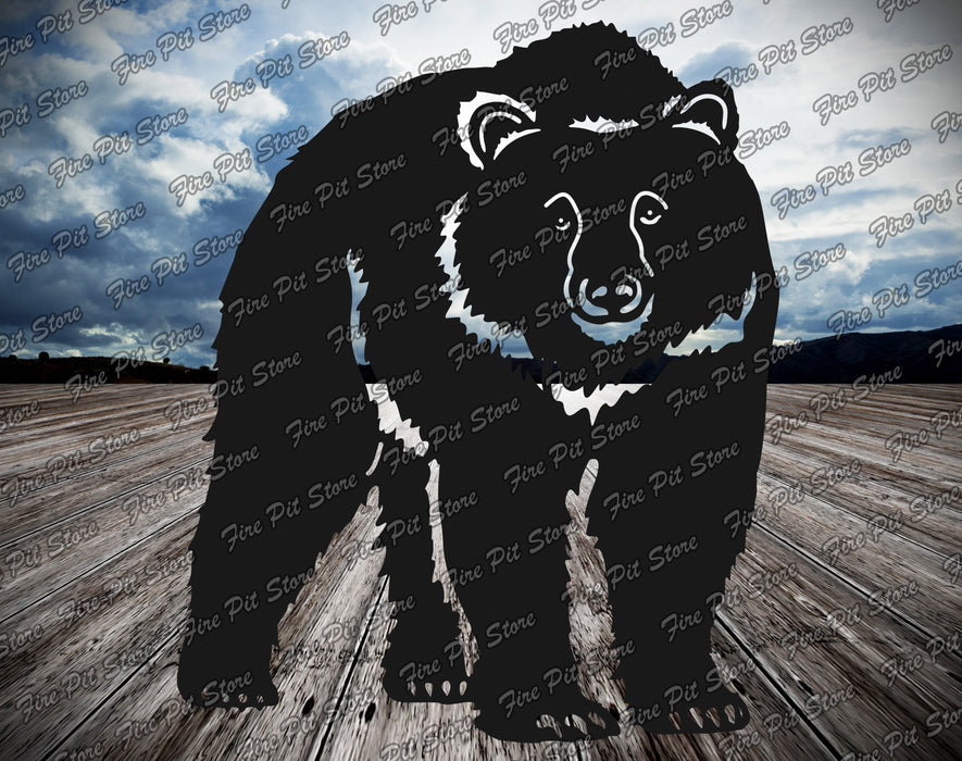 Picture. Bear V1. Metal art DXF files for plasma, laser, CNC, waterjet. Home wall vector art.