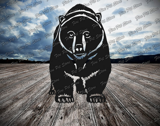 Picture. Bear V7. Metal art DXF files for plasma, laser, CNC, waterjet. Home wall vector art.