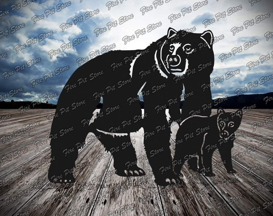 Picture. Bear V8. Metal art DXF files for plasma, laser, CNC, waterjet. Home wall vector art.