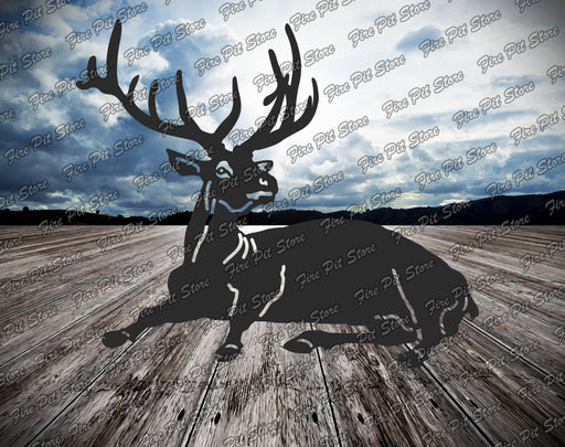 Picture. Deer V13. Metal art DXF files for plasma, laser, CNC, waterjet. Home wall vector art.