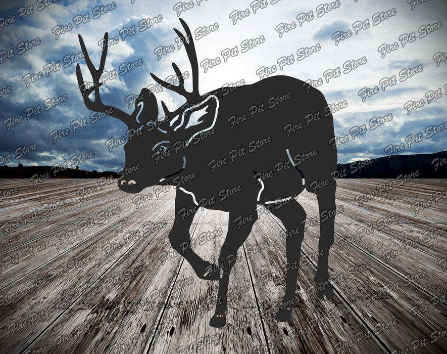 Picture. Deer V2. Metal art DXF files for plasma, laser, CNC, waterjet. Home wall vector art.