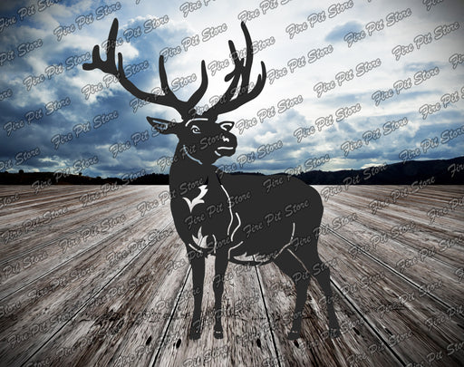 Picture. Deer V3. Metal art DXF files for plasma, laser, CNC, waterjet. Home wall vector art.