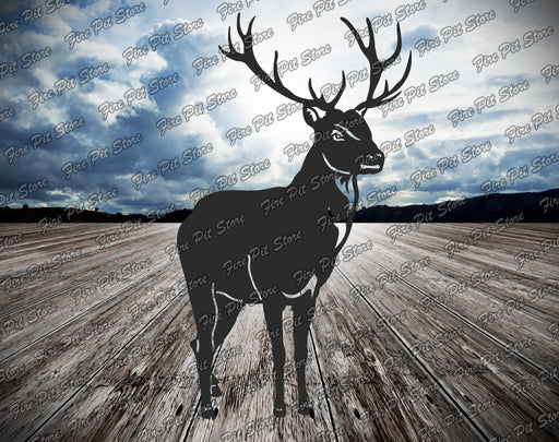 Picture. Deer V4. Metal art DXF files for plasma, laser, CNC, waterjet. Home wall vector art.