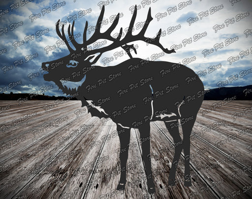 Picture. Deer V8. Metal art DXF files for plasma, laser, CNC, waterjet. Home wall vector art.