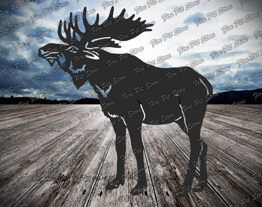 Picture. Mooses V1. Metal art DXF files for plasma, laser, CNC, waterjet. Home wall vector art.