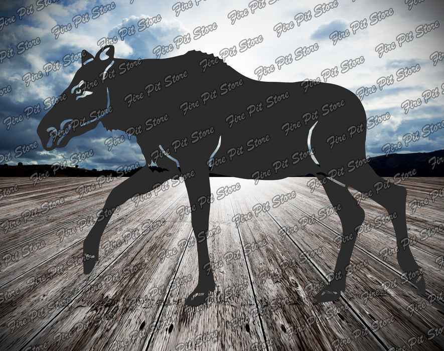 Picture. Mooses V2. Metal art DXF files for plasma, laser, CNC, waterjet. Home wall vector art.