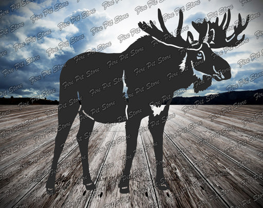 Picture. Mooses V4. Metal art DXF files for plasma, laser, CNC, waterjet. Home wall vector art.