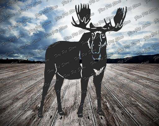 Picture. Mooses V5. Metal art DXF files for plasma, laser, CNC, waterjet. Home wall vector art.