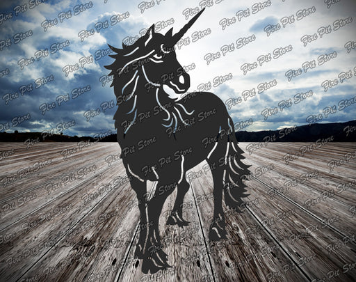 Picture. Unicorn V1. Metal art DXF files for plasma, laser, CNC, waterjet. Home wall vector art.
