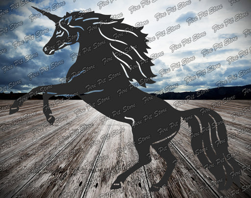 Picture. Unicorn V2. Metal art DXF files for plasma, laser, CNC, waterjet. Home wall vector art.
