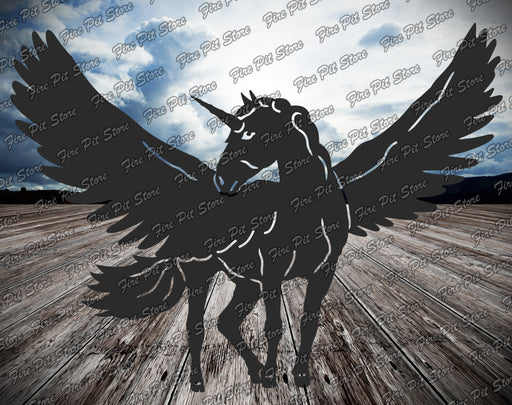 Picture. Unicorn V4. Metal art DXF files for plasma, laser, CNC, waterjet. Home wall vector art.