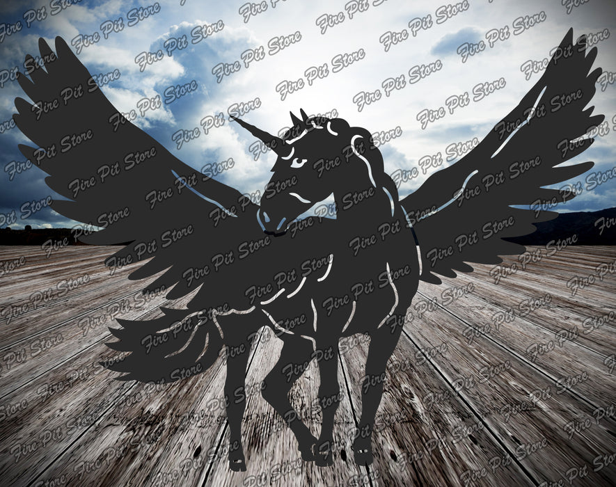 Picture. Unicorn V4. Metal art DXF files for plasma, laser, CNC, waterjet. Home wall vector art.