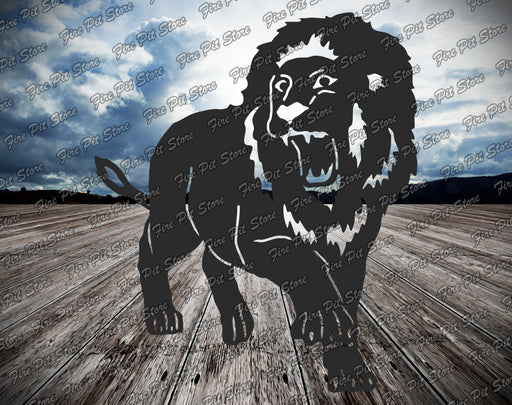 Picture. Lion V2. Metal art DXF files for plasma, laser, CNC, waterjet. Home wall vector art.