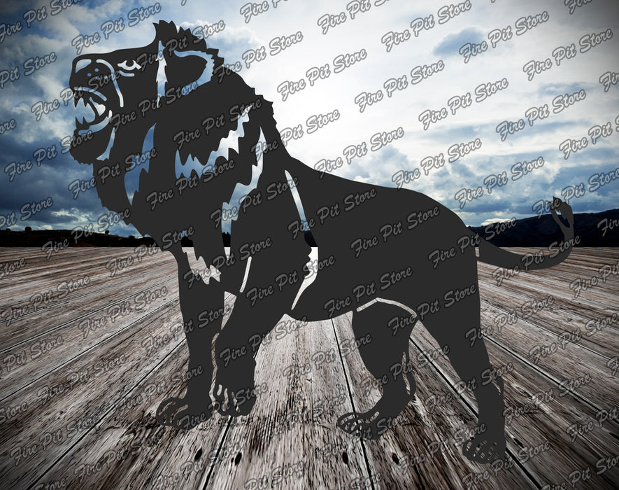 Picture. Lion V3. Metal art DXF files for plasma, laser, CNC, waterjet. Home wall vector art.