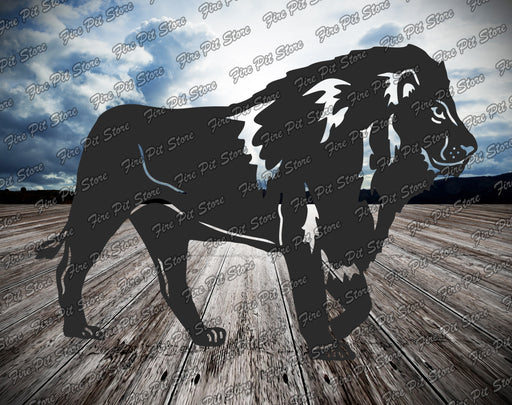 Picture. Lion V4. Metal art DXF files for plasma, laser, CNC, waterjet. Home wall vector art.