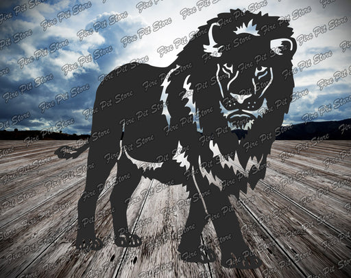 Picture. Lion V5. Metal art DXF files for plasma, laser, CNC, waterjet. Home wall vector art.