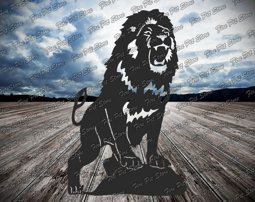 Picture. Lion V7. Metal art DXF files for plasma, laser, CNC, waterjet. Home wall vector art.