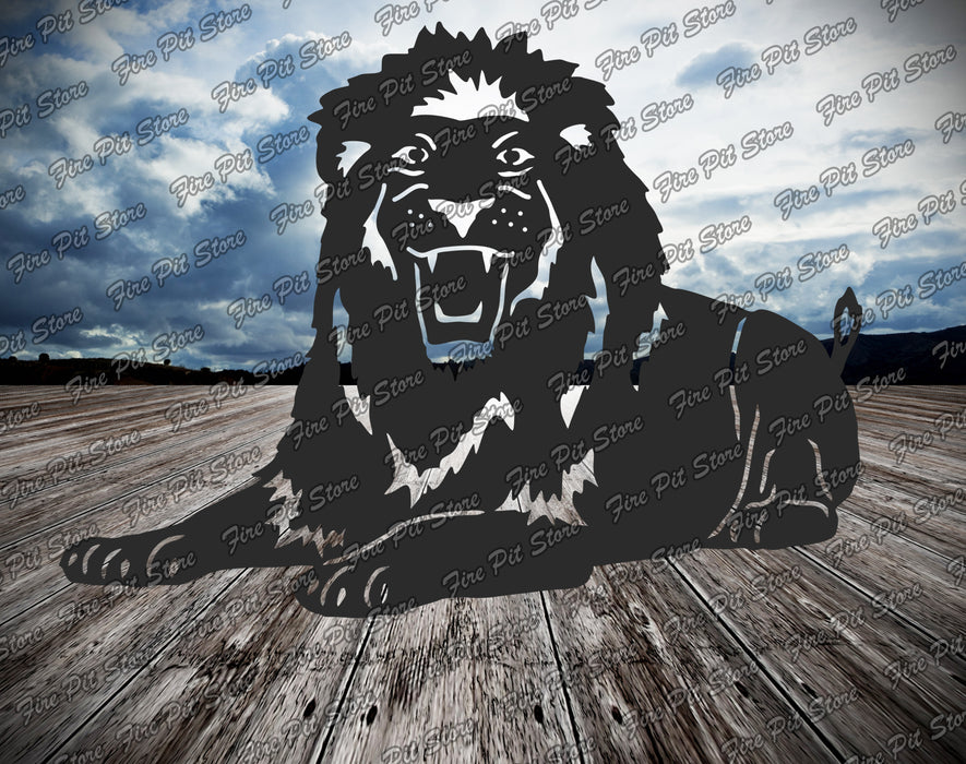 Picture. Lion V9. Metal art DXF files for plasma, laser, CNC, waterjet. Home wall vector art.