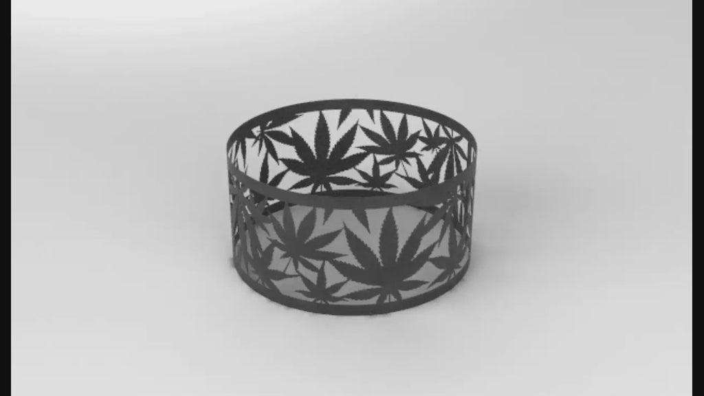 Video - 1. Fire Pit Ring Cannabis Leaves. Files DXF, SVG for CNC, Plasma, Laser, Waterjet. Garden Fireplace. FirePit. Metal Art Decoration.