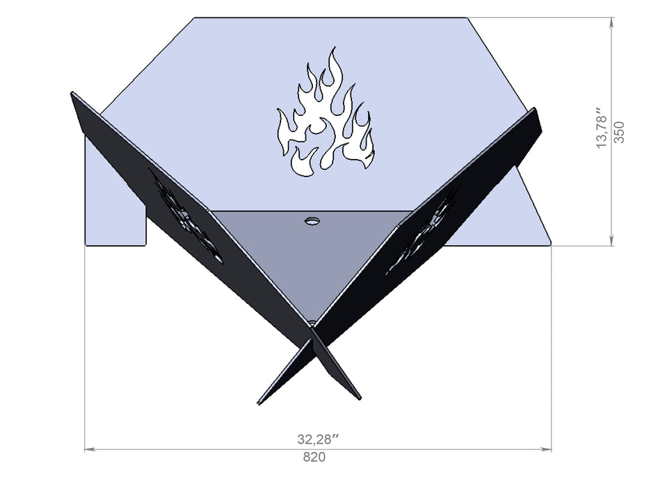 Picture - 7. Fire pit 32" V2 for camping or backyard. DXF files for plasma, laser, CNC. Firepit.