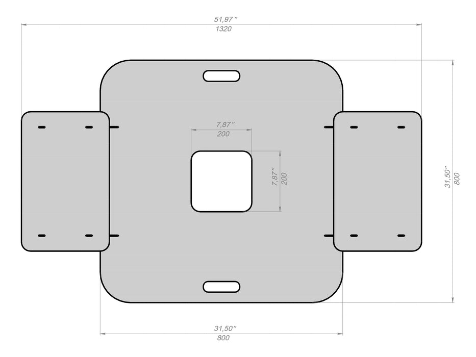 Picture - 10. Square Grill Plate 80 cm for Fire Barrel and Kettle Barbecue Fire Plate Plancha bbq. DXF files for plasma, laser, CNC.