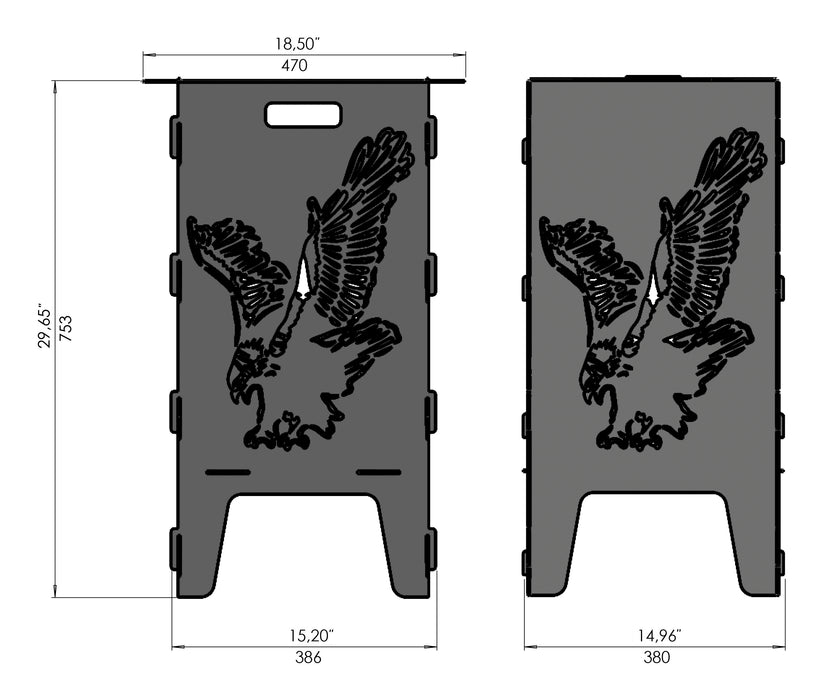 Picture - 8. Eagle fire pit, grill and bbq. DXF files for plasma, laser, CNC. Firepit.