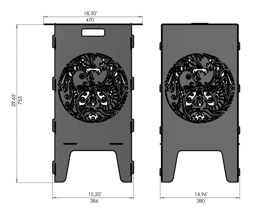 Picture - 5. Yin and Yang fire pit, grill and bbq. DXF files for plasma, laser, CNC. Firepit.